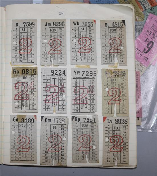 A collection of 1950s bus tickets